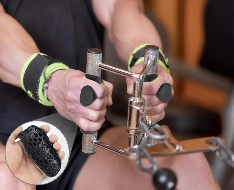 Person using a tool with flexible rubber enhanced hand palm protection, showing close-up of wrist support.